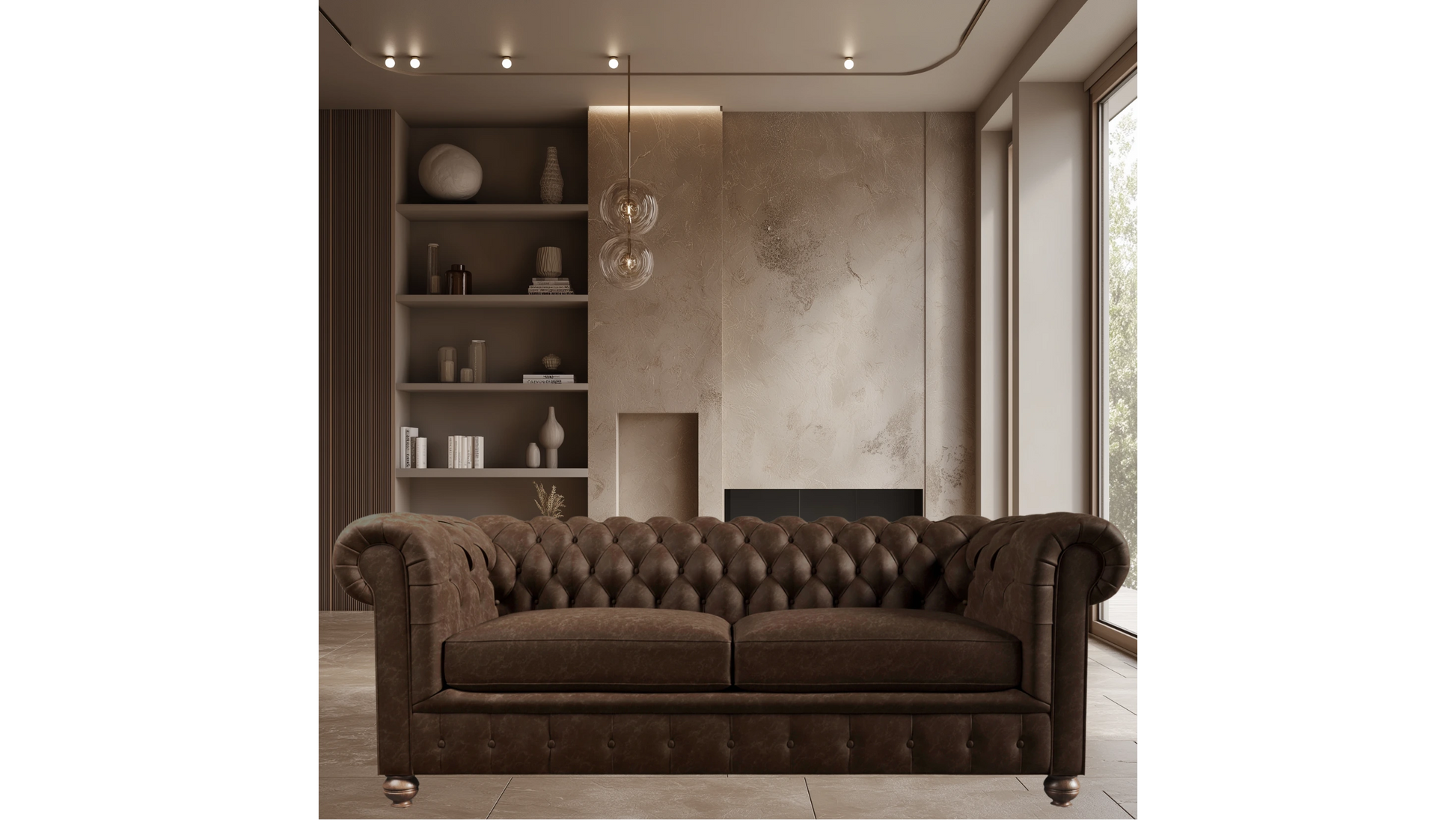 Contemporary Tobacco Three-Seater