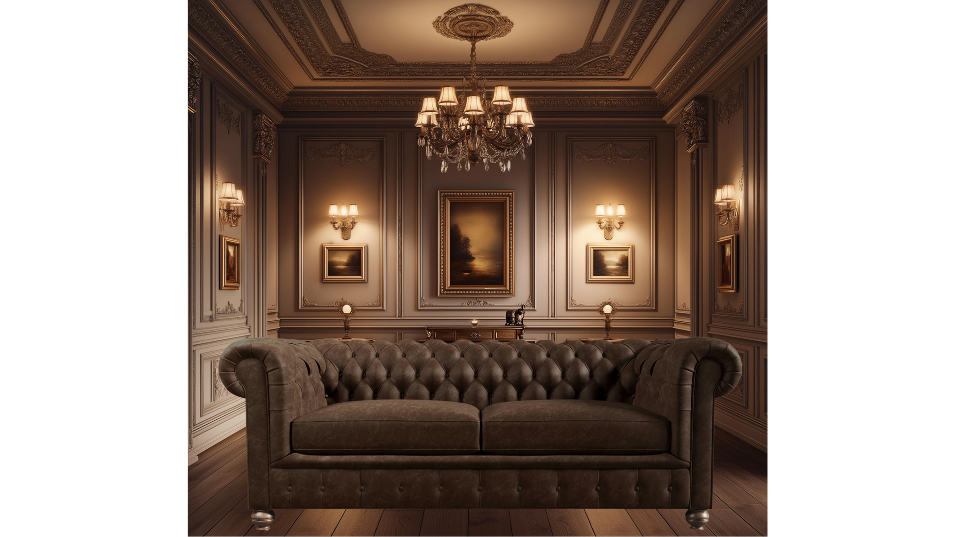 Italian Real Leather Tobacco Three-Seater