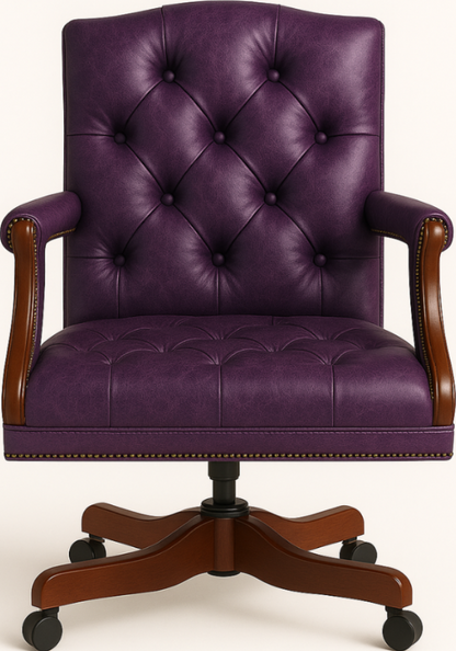 The Mayfair Director’s Swivel Chair in Caledonian Indigo Leather