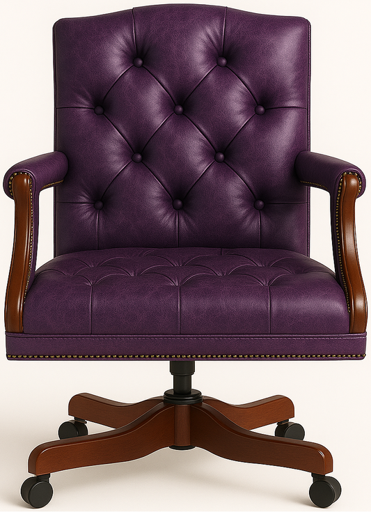 The Mayfair Director’s Swivel Chair in Caledonian Indigo Leather