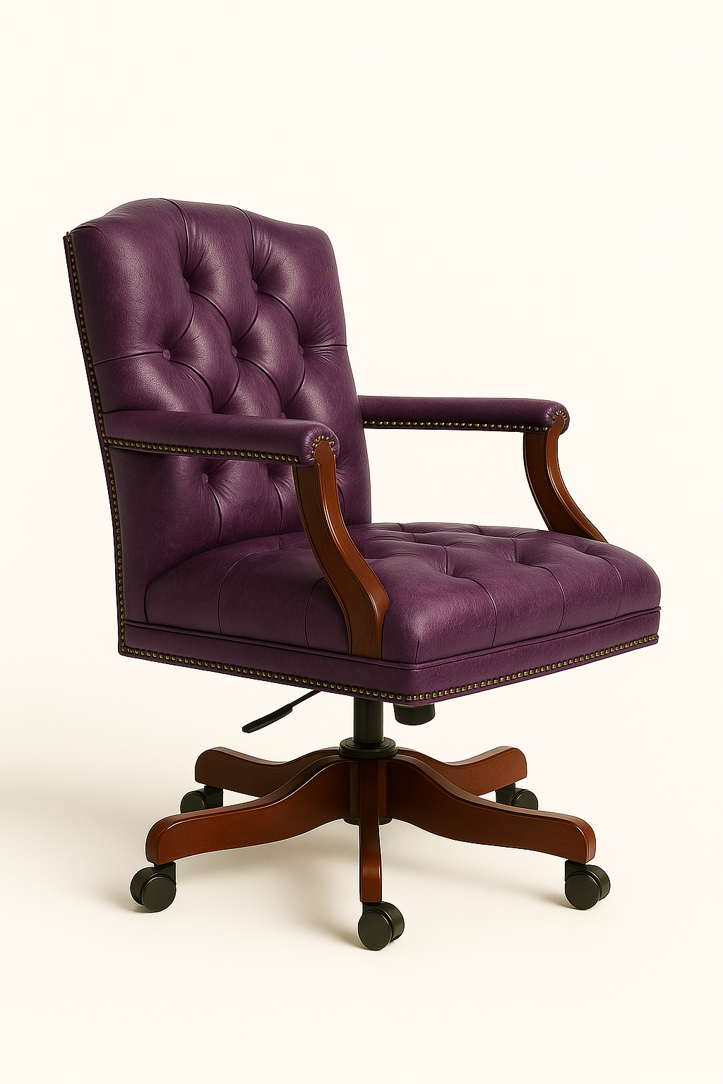 The Mayfair Director’s Swivel Chair in Caledonian Indigo Leather