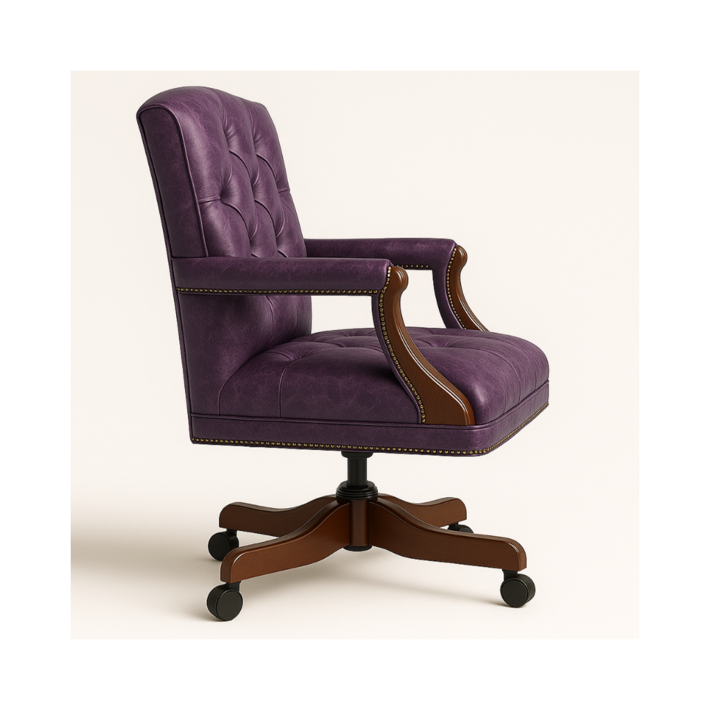 The Mayfair Director’s Swivel Chair in Caledonian Indigo Leather