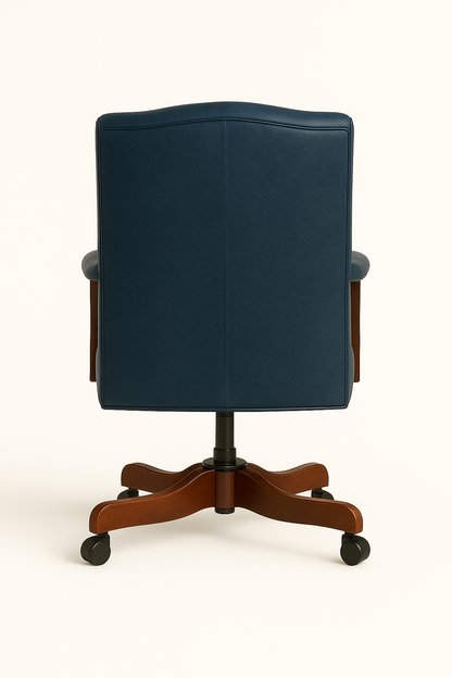 The Mayfair Director’s Swivel Chair in Royal Sapphire Leather