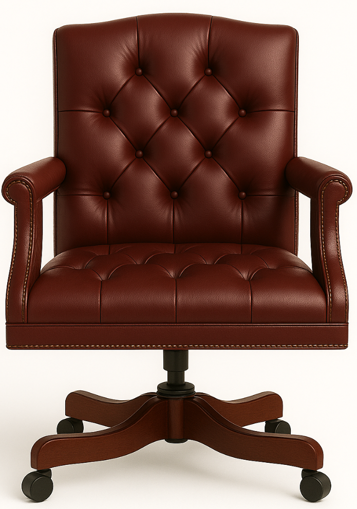 The Mayfair Director’s Swivel Chair in Claret Reserve Leather