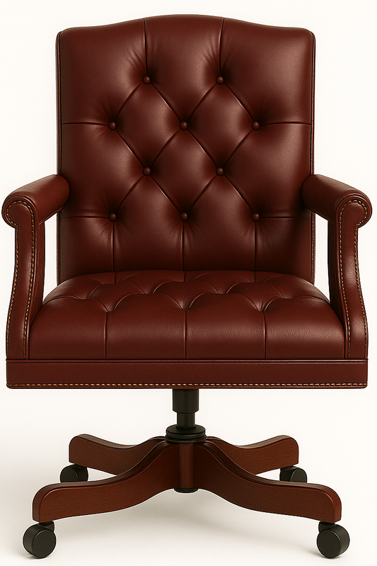 The Mayfair Director’s Swivel Chair in Claret Reserve Leather