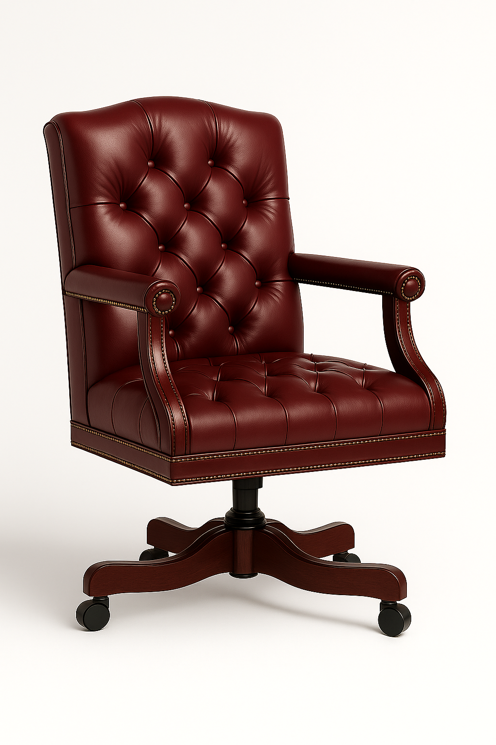 The Mayfair Director’s Swivel Chair in Claret Reserve Leather