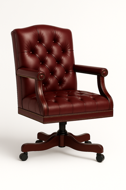 The Mayfair Director’s Swivel Chair in Claret Reserve Leather