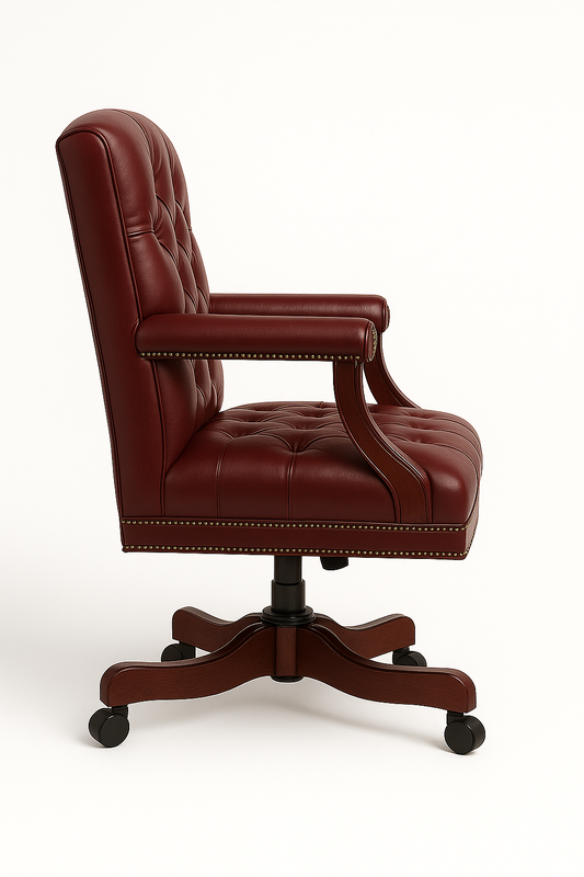 The Mayfair Director’s Swivel Chair in Claret Reserve Leather