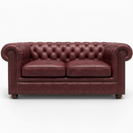 Savile Row Heritage Sofa in Balmoral Mulberry – Cracked Wax Leather