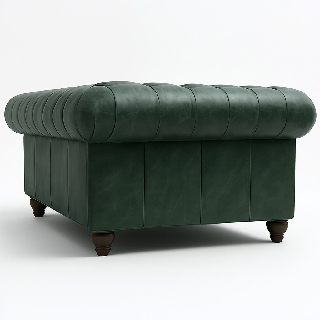 Savile Row Heritage British Made Chesterfield Sofa in Highland Grove Juniper Green – Vintage Finish