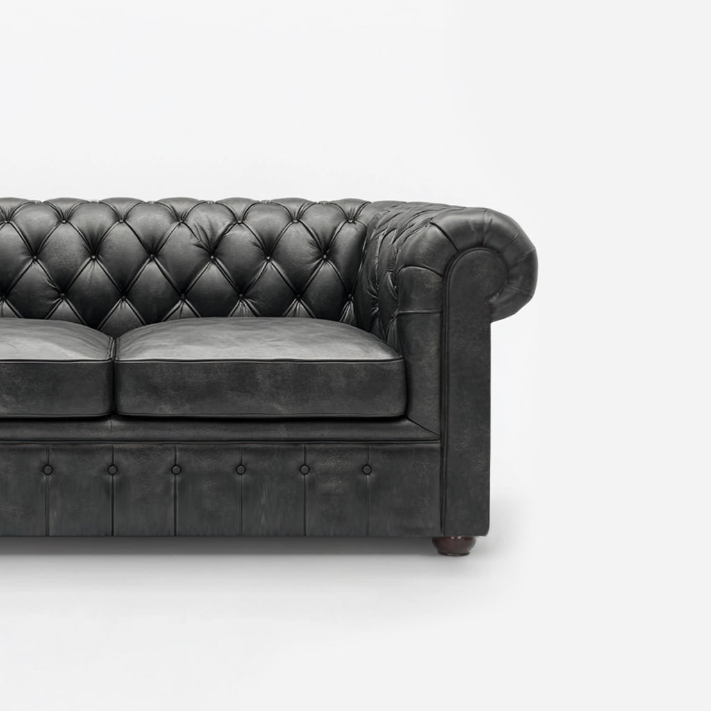 Savile Row Heritage British Made Chesterfield Cracked Wax Pewter