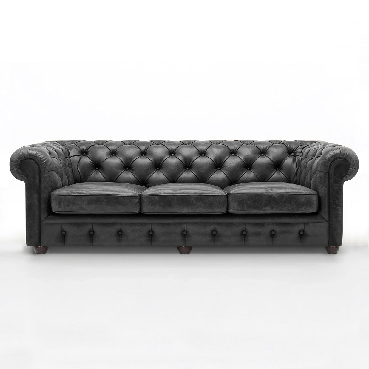 Savile Row Heritage British Made Chesterfield Cracked Wax Pewter