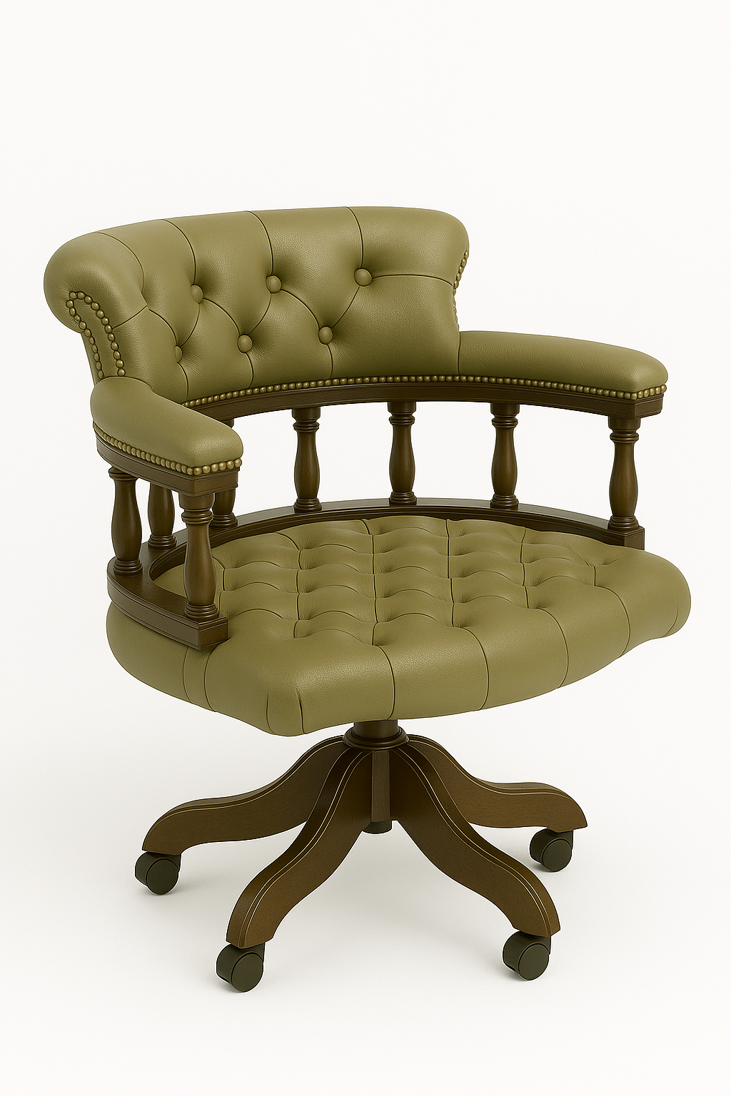 Sterling Ledger Executive Swivel Chair Willow Taupe – Birch Leather