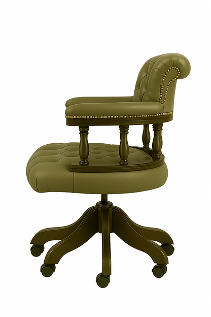 Sterling Ledger Executive Swivel Chair Willow Taupe – Birch Leather