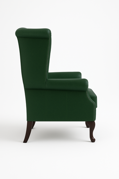 The Austen Wing in Caledonian Highland Grove Juniper Green Leather – Cracked Wax Leather