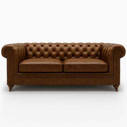 Windsor Belgrave British Made Chesterfield Sofa in Caledonian Espresso Brown – Cracked Wax Leather