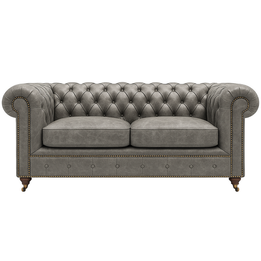 Windsor Belgrave Sofa in Thames Fog Ash Grey – Cracked Wax Leather