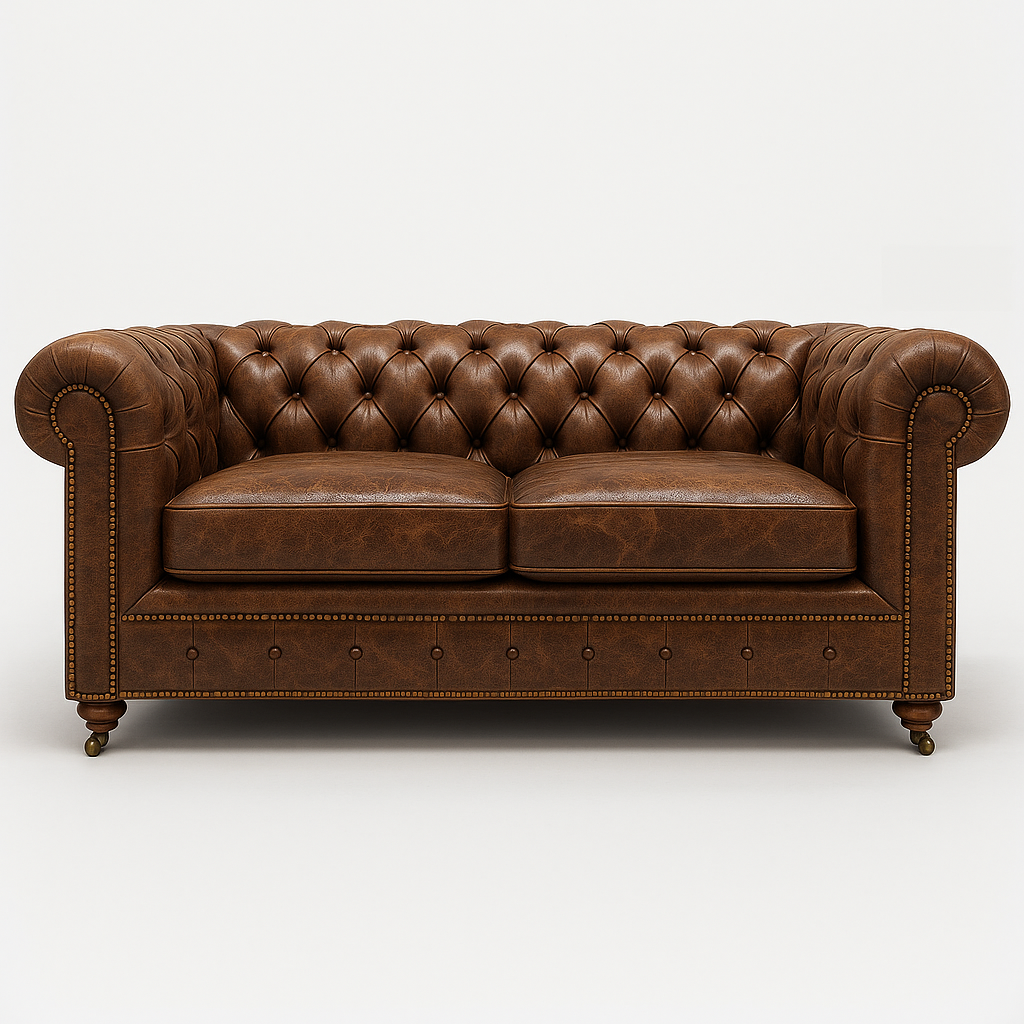 Windsor Belgrave British Made Chesterfield Sofa in Caledonian Espresso Brown – Cracked Wax Leather