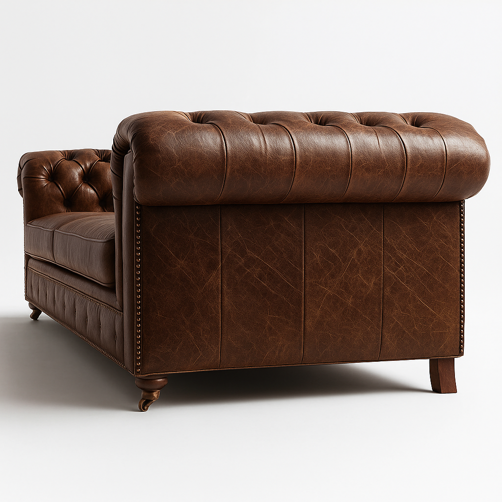 Windsor Belgrave British Made Chesterfield Sofa in Caledonian Espresso Brown – Cracked Wax Leather