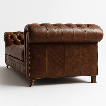 Windsor Belgrave British Made Chesterfield Sofa in Caledonian Espresso Brown – Cracked Wax Leather