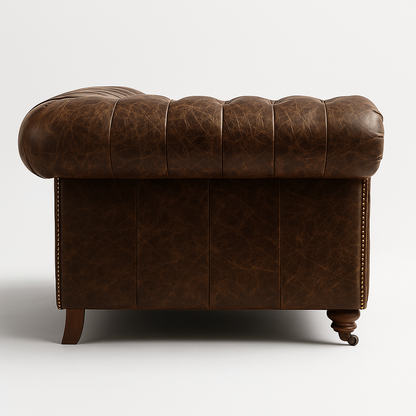 Windsor Belgrave British Made Chesterfield Sofa in Caledonian Espresso Brown – Cracked Wax Leather
