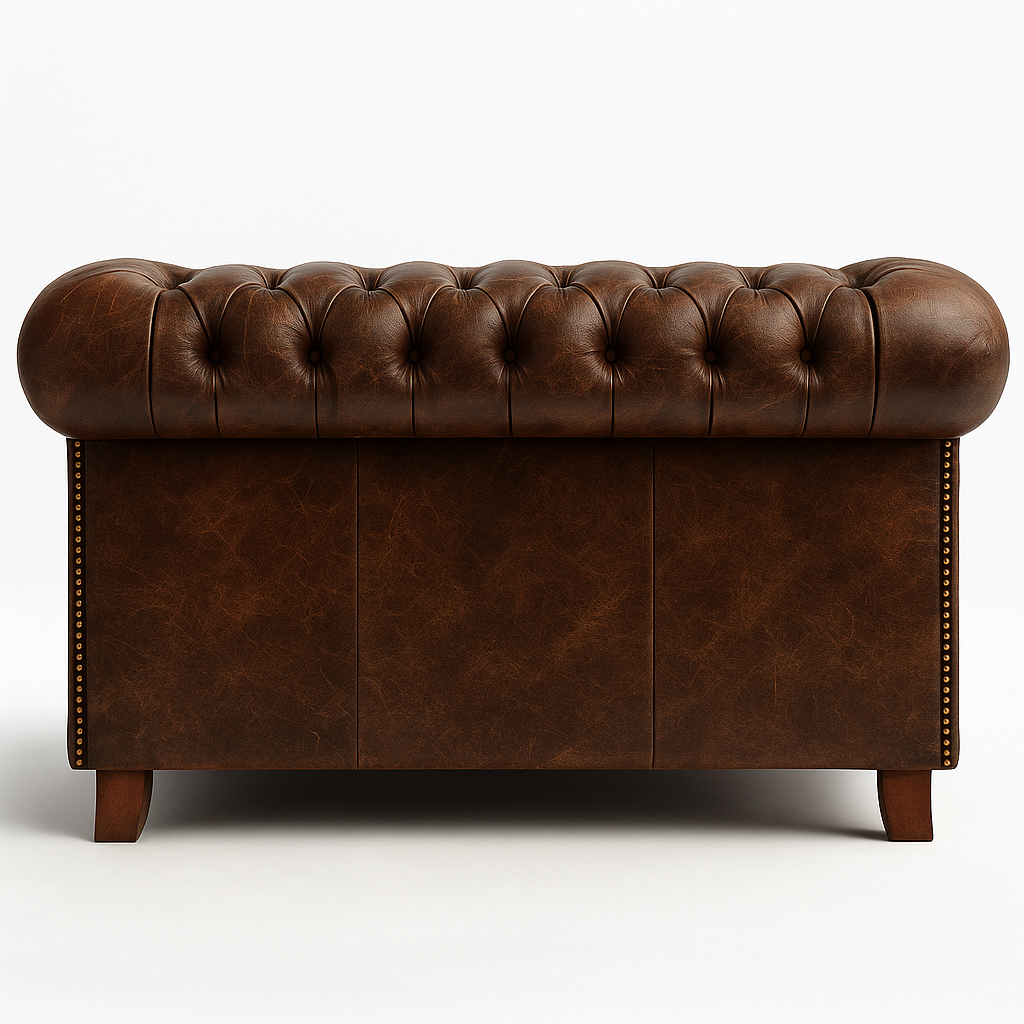 Windsor Belgrave British Made Chesterfield Sofa in Caledonian Espresso Brown – Cracked Wax Leather