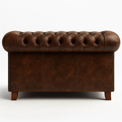 Windsor Belgrave British Made Chesterfield Sofa in Caledonian Espresso Brown – Cracked Wax Leather