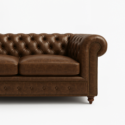 Windsor Belgrave British Made Chesterfield Sofa in Caledonian Espresso Brown – Cracked Wax Leather