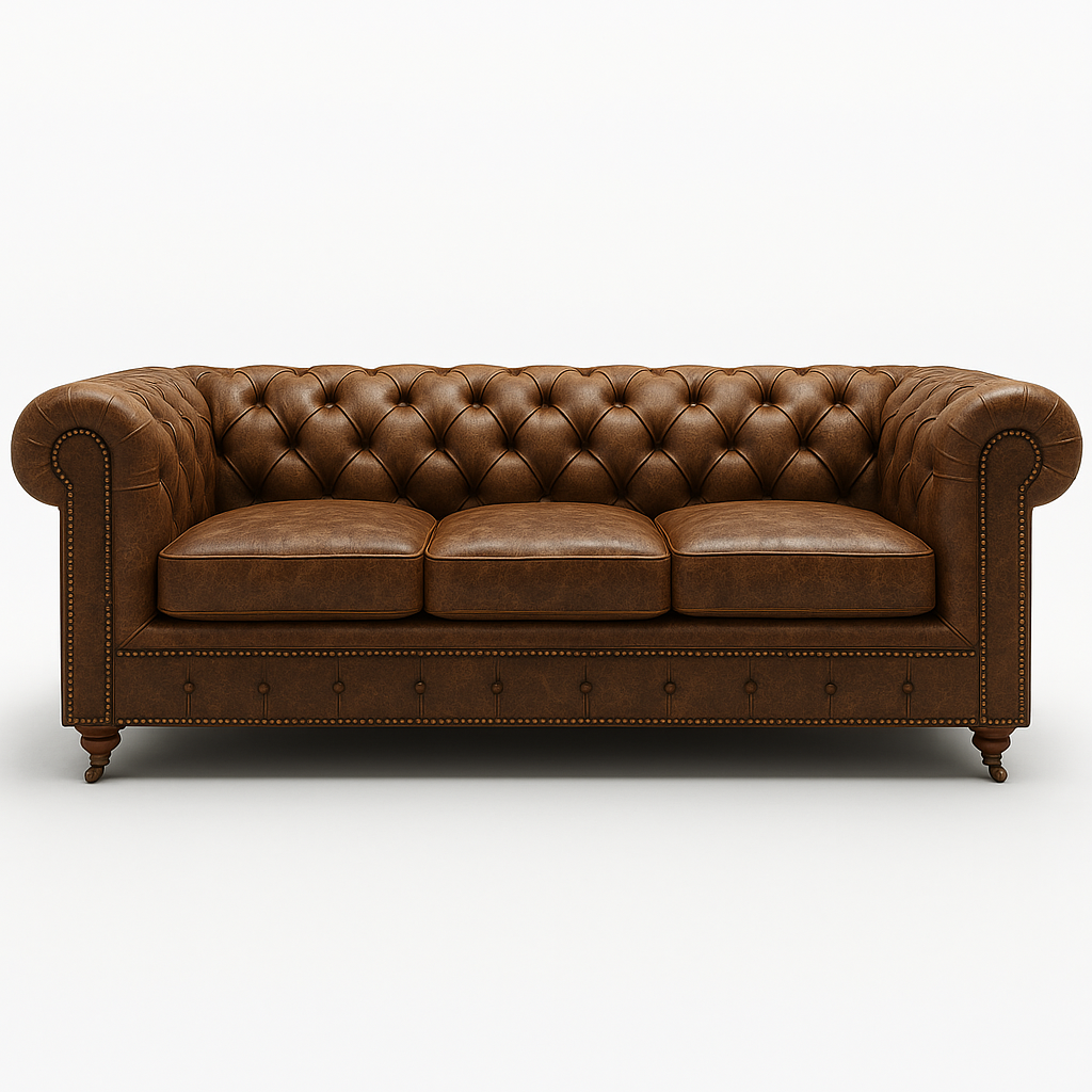 Windsor Belgrave British Made Chesterfield Sofa in Caledonian Espresso Brown – Cracked Wax Leather