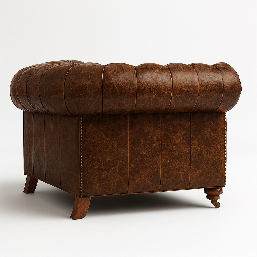 Windsor Belgrave British Made Chesterfield Sofa in Caledonian Espresso Brown – Cracked Wax Leather