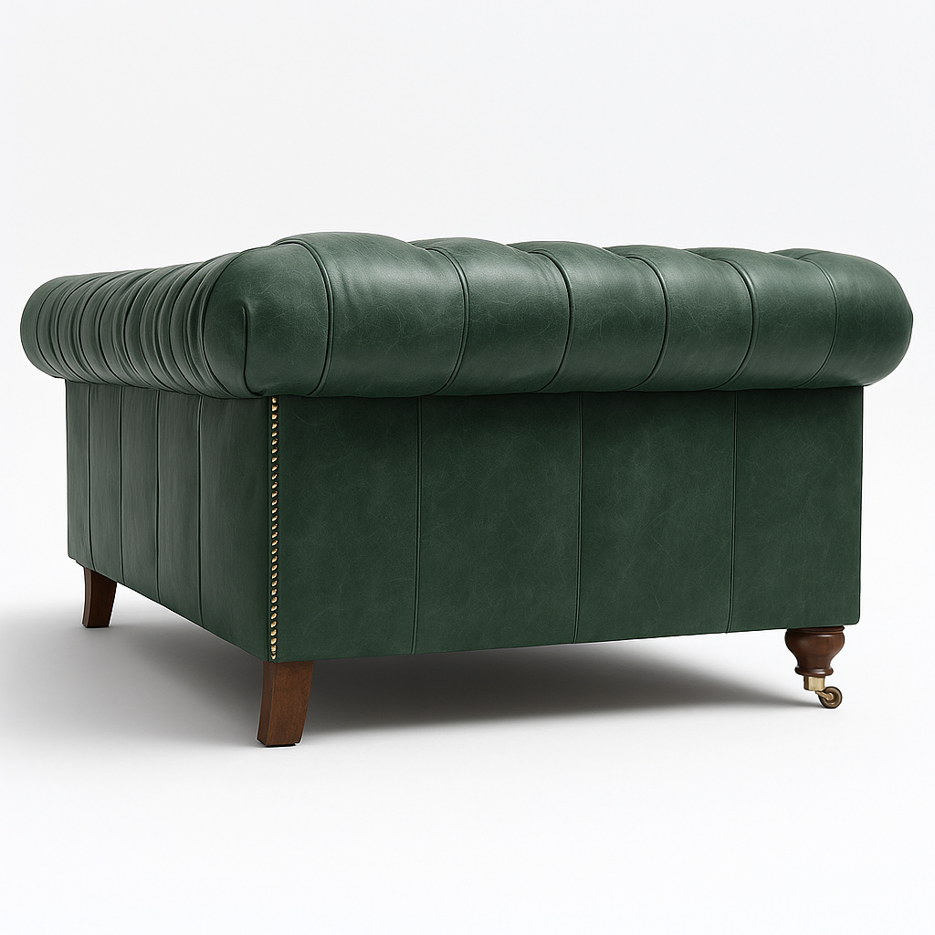 Windsor Belgrave British Made Chesterfield Sofa in Highland Grove Juniper Green – Vintage Finish
