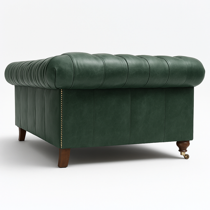 Windsor Belgrave British Made Chesterfield Sofa in Highland Grove Juniper Green – Vintage Finish