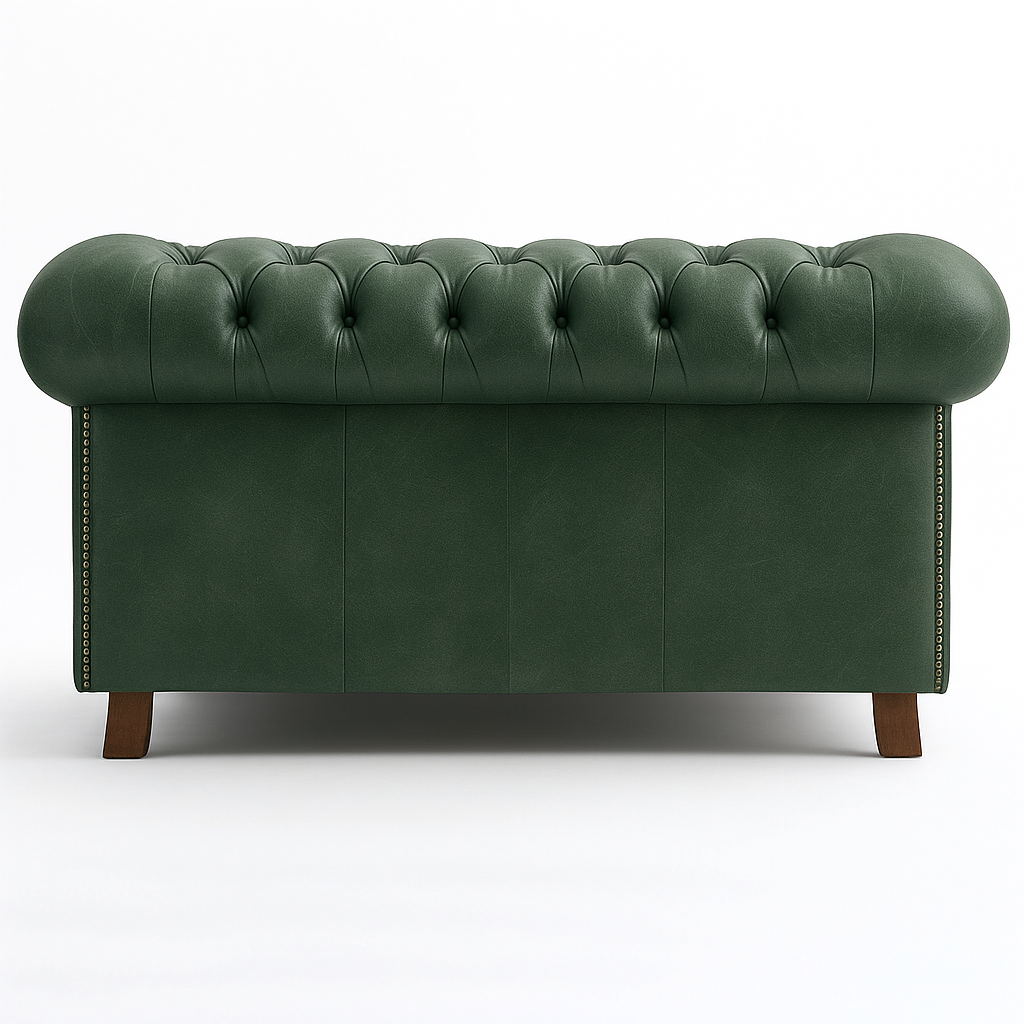 Windsor Belgrave British Made Chesterfield Sofa in Highland Grove Juniper Green – Vintage Finish