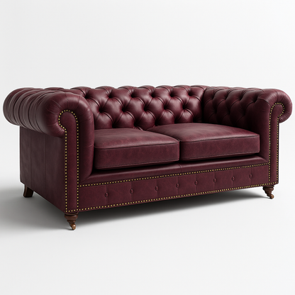 Balmoral Mulberry leather swatch – opulent British berry tone