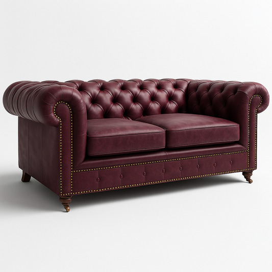 Balmoral Mulberry leather swatch – opulent British berry tone