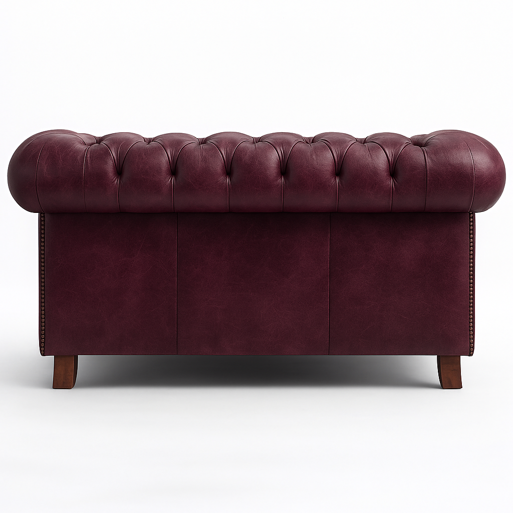 Balmoral Mulberry leather swatch – opulent British berry tone