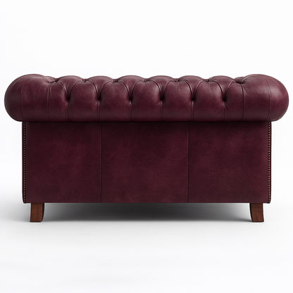 Balmoral Mulberry leather swatch – opulent British berry tone