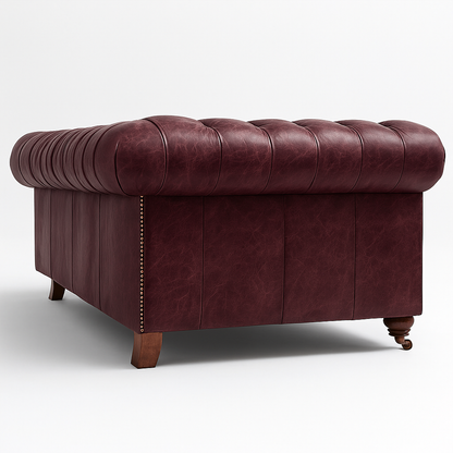 Balmoral Mulberry leather swatch – opulent British berry tone