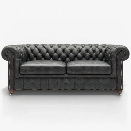 Windsor Belgrave British Made Chesterfield Cracked Wax Pewter