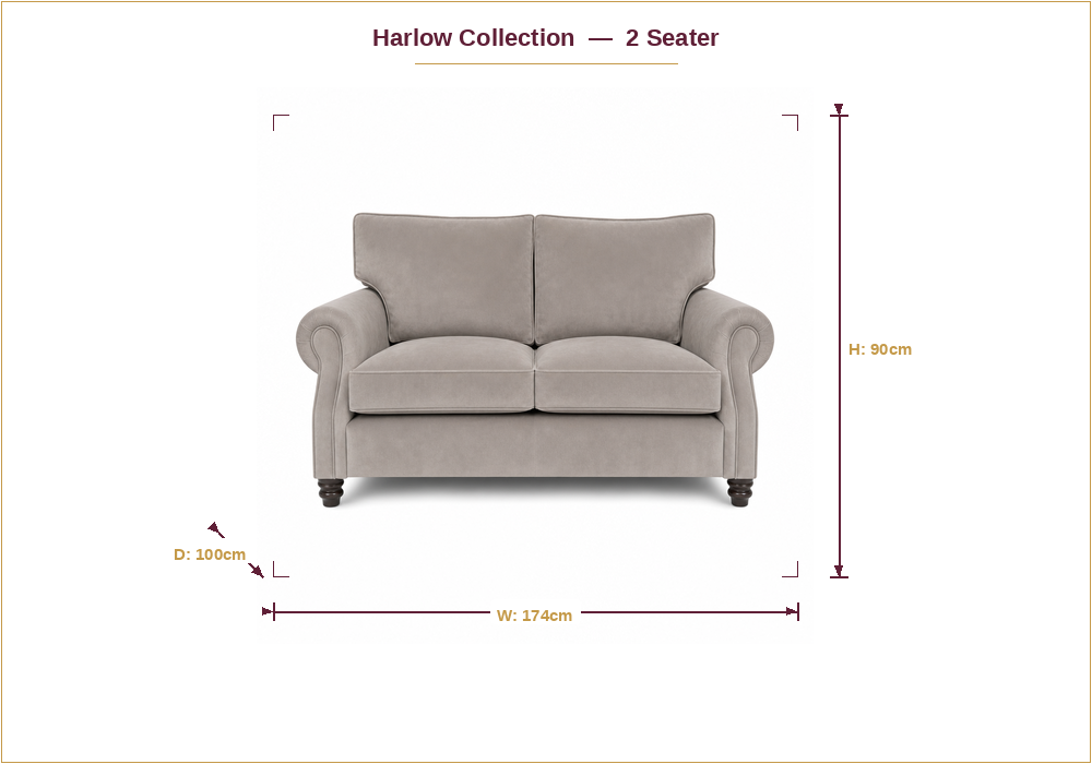 Harlow Collection — dimension diagram