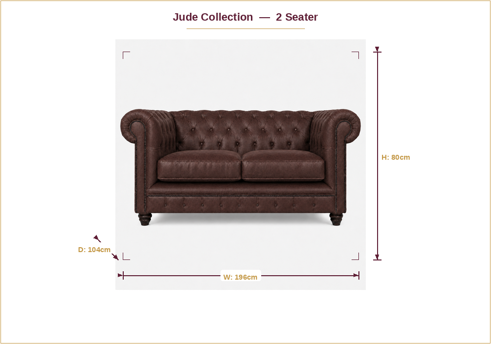 Jude Collection — dimension diagram
